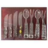 Vintage glass serving utensils