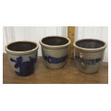 3 Beaumont pottery crocks