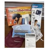 2 Heating pads, travel steam iron, window washer