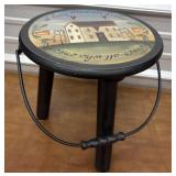 Adorable modern 3 legged milk stool with picture