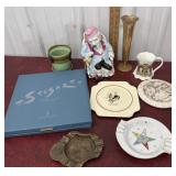 End of consignment menagerie ash trays, planter,