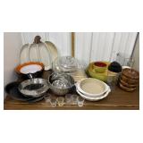 Pyrex, Pampered Chef bakeware, bowls, chip & dip