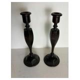 Pair of 12ï¿½ Wooden Candlesticks
