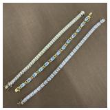 .925 Signed Bracelets Gold Tone