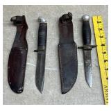 2 Hunting Knives w/ Boy Scout Sheaths