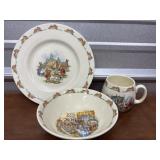 Bunnykins 3 Pc dinner set. Bowl had chip as
