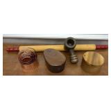 Wooden Pastry rolling pin, biscuit, cutters, two