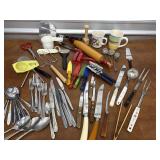 Useful kitchen stuff. Knives, knife sharpener,