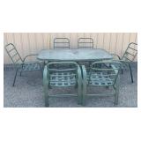 Patio Table w/ 6 Chairs - no cushions 66/40/28