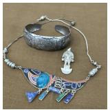 Bracelet, pendant and necklace tested sterling