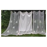 3 Beautiful Sheer Pink Curtains With Applied