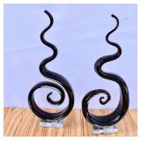 Pair of Modern Glass Statues