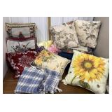 Chair cushions, throw rugs, pillows