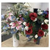 Silk flower wreath & arrangement