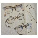 3pr 12k GF vintage eyeglasses and parts