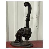 Cast iron lion figural notary press
