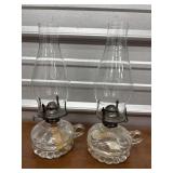 Finger Oil Lamps - pair. Simple & very pretty