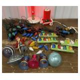 Vintage Christmas lights, ornaments