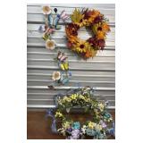 Spring wreath, fall wreath, & Summer wall art.