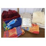 Tablecloths, napkins, curtains, towels, rug