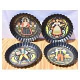 Folk Art "Tole Twins" Metal Trays