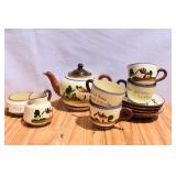 Torquay Motto Ware Pottery Teapot, Cups/Saucers,