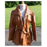 Vintage Brown Leather Belted Women