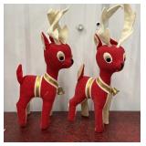 2 Red felt reindeer