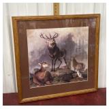 "Scene in Braemar - Highland Deer," Print