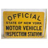 Motor Vehicle Inspection Sign - double sided