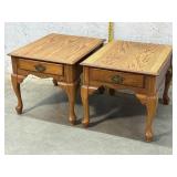 1 Drawer Oak End Stands (2) 22/27/21