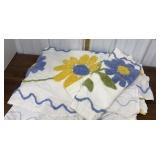 Colorful chenille bedspread & pillow sham- size