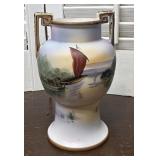 Nippon raised "moriage" Art Nouveau-style vase