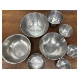 8 Stainless Steel Bowls * 2 Revere Ware