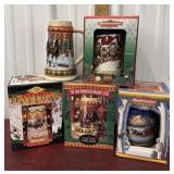 5 Budweiser Steins