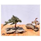 Pair of Gemstone Bonsai Trees