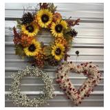 Beautiful Fall & holiday wreaths.
