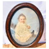 Creepy? Antique Baby Picture. Beautiful Frame.