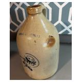 Roberts Binghamton NY stoneware jug w/blue flower