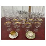 Stemware and 2 espresso cup and saucer
