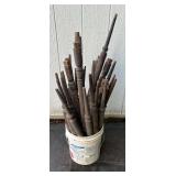 Bucket Of Vintage Wood Spindles
