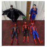 6 superhero figures - spider-Man, Batman,