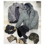 2 Ski Coats Medium And Large And Hats Abs Gloves