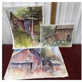 3 Eileen Correll watercolors from her private