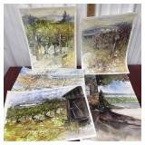 5 Eileen Correll watercolors from her private