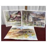 3 Eileen Corrwell watercolors from her private