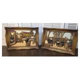 3-D Vintage Syroco Wall Pictures - travelers rest