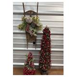 Fantastic Christmas decor. 2 trees & sled