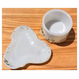 Victorian Milk Glass Trinket Holders