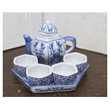 Miniature blue & white tea set